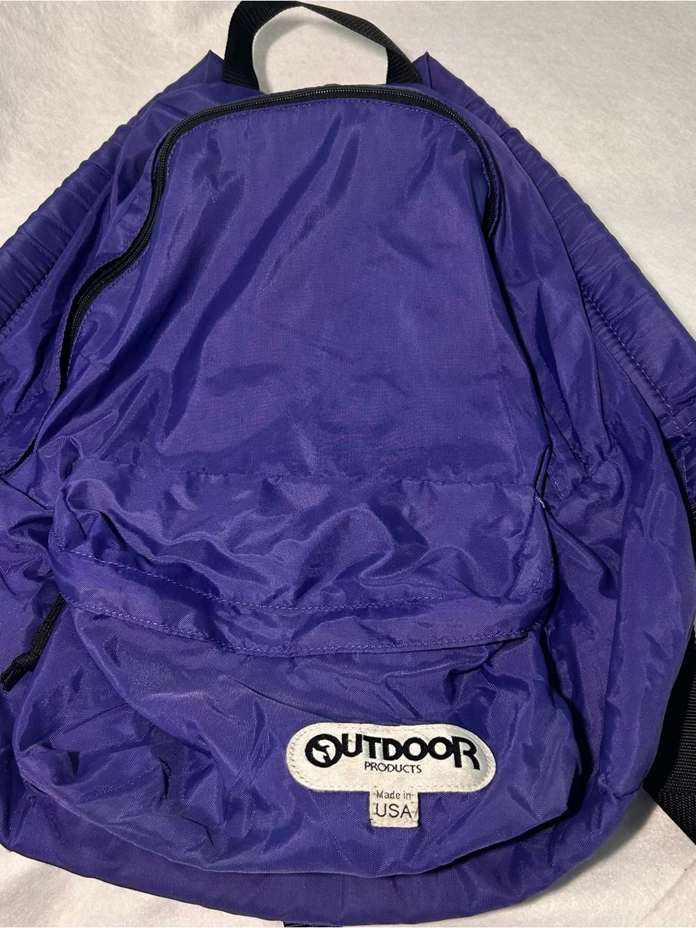 Vintage 90s Outdoor Products Backpack Purple Nylon Daypack Made in USA